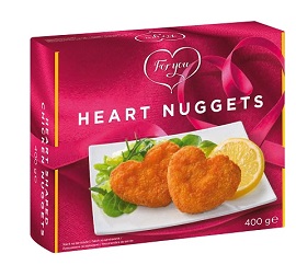 Nuggets de pui in forma de inima
