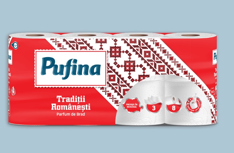 Pufina Tradiții Românești – ambalaje inspirate de modelul tradițional al ștergarelor românești
